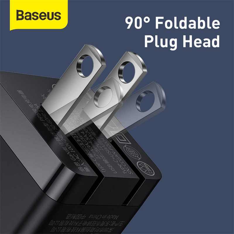 Củ cóc sạc Baseus GaN Mini Quick Charger hỗ trợ sạc nhanh 45W USB & PD Type-C chuẩn 3.0 & QC 4.0 - hàng nhập khẩu