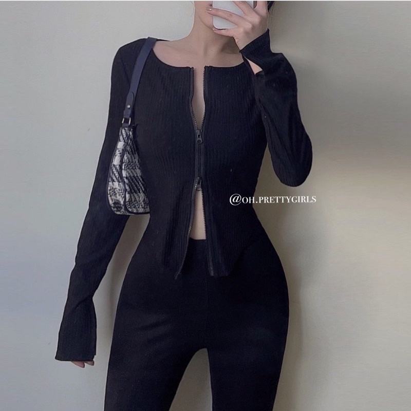 Áo dây kéo tay dài GA