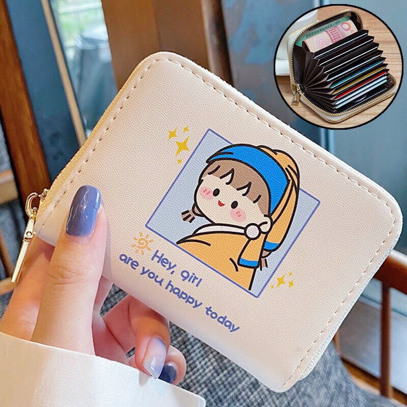 Ví bóp mini nữ ngắn nhỏ gọn cầm tay bỏ túi thời trang dễ thương cute giá rẻ Cô gái 4 mẫu KM067