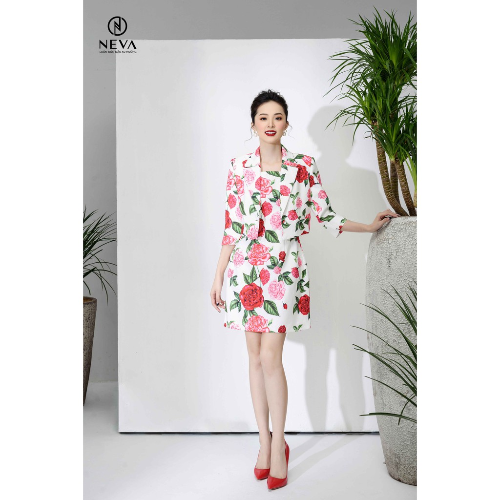 Áo Vest Lửng Họa Tiết Hoa Hồng NEVA W610124 | BigBuy360 - bigbuy360.vn