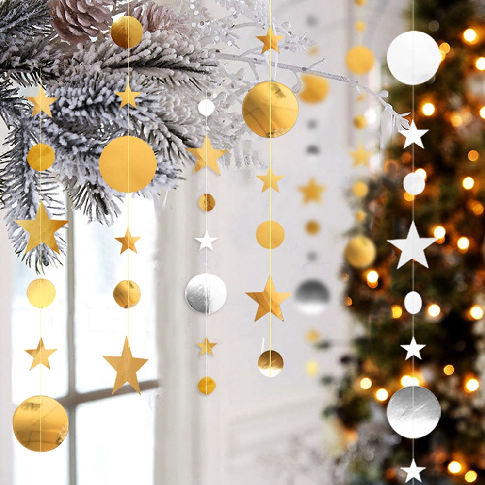 Dây treo hình mặt trăng và ngôi sao 4m dùng trang trí đám cưới đám tiệc