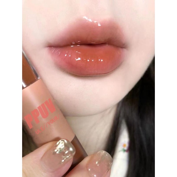 Set 1/3 son kem lì CAPPUVINI/Uslike tông nude 3D chống thấm nước 2 trong 1 thời trang