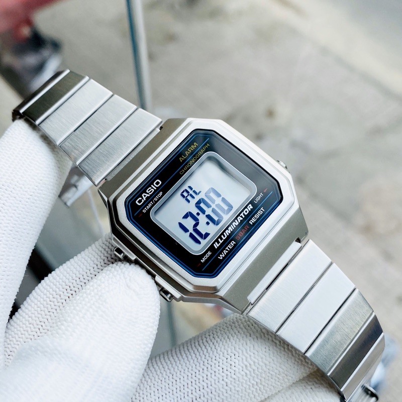 Đồng hồ điện tử nam nữ dây thép Casio LA670 B650 full siver