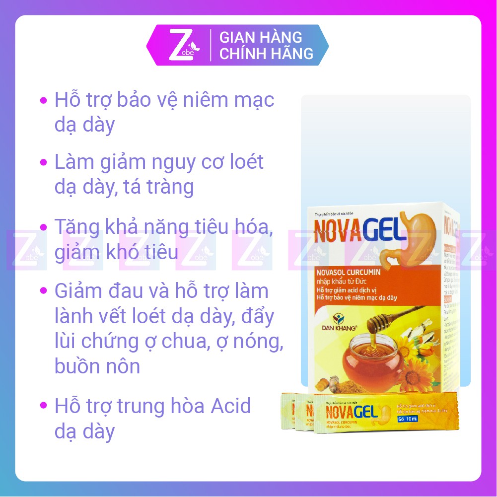 Gói Uống Hỗ Trợ Giảm Đau Dạ Dày Tức Thì Novagel Hộp 20 Gói