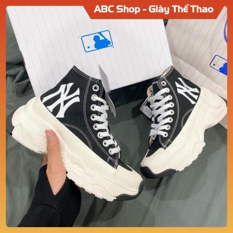 GIÀY MLB CHUNKY WHITE BLACK 1:1 SC, GIÀY MLB ĐEN ĐẾ TRẮNG CAO CỔ XỊN SÒ