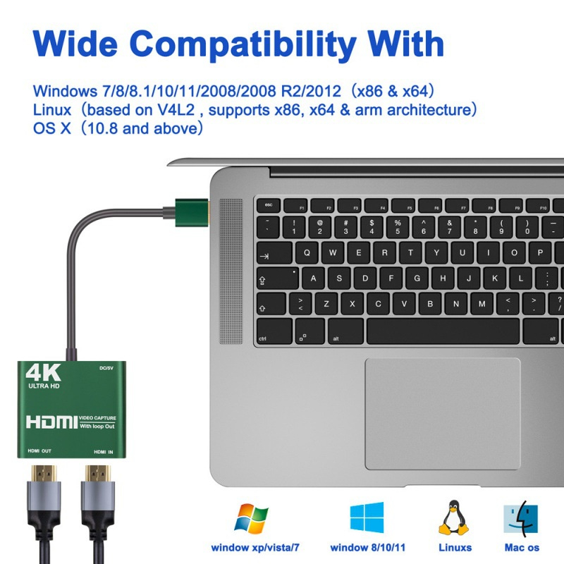 Video capture card HDMI to USB in 4K/out 1080 60pfs cho Đ.Thoại/máy ảnh/PS4/ XBOX/Máy Tính