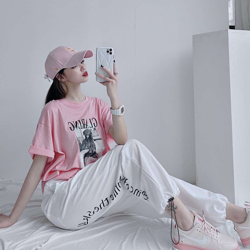 [Mã BMBAU50 giảm 50K đơn 150K] Áo Phông Nữ Ruxy Glaring Cotton Mềm Mịn Trùm Mông Trắng Hồng Xanh