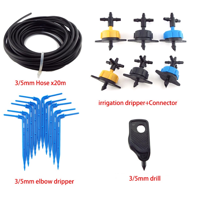 2 / 4 / 8L Tưới 35mm Ống PVC Hệ Thống Tưới Cây Phát Mũi Tên Bộ 4 Chiều 20M Mirco Bộ Tưới Nhỏ Giọt Nư