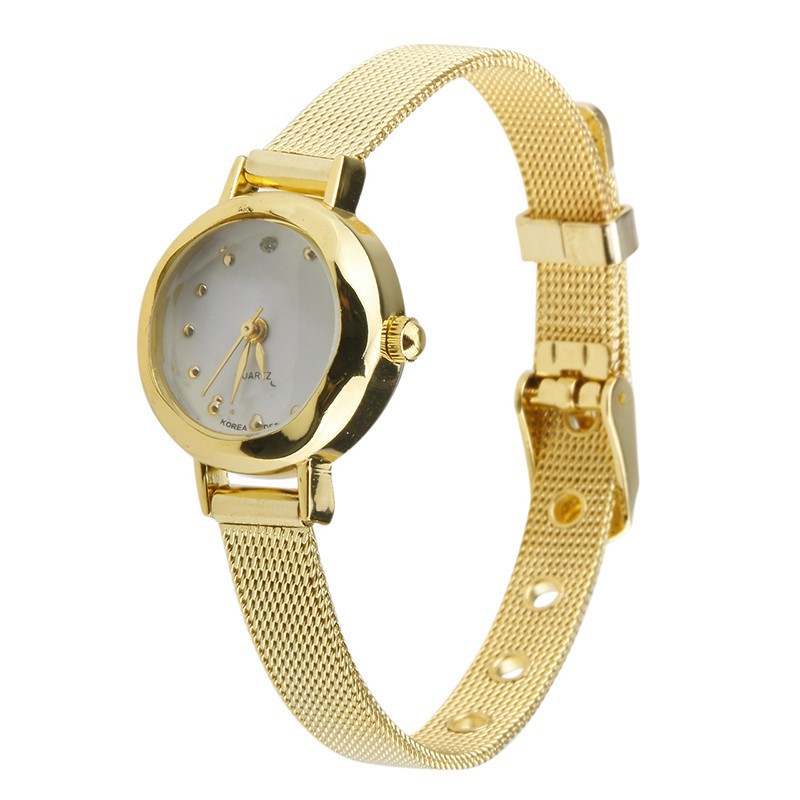 Đồng hồ analog máy quartz mặt tròn loại nhỏ cho nữ