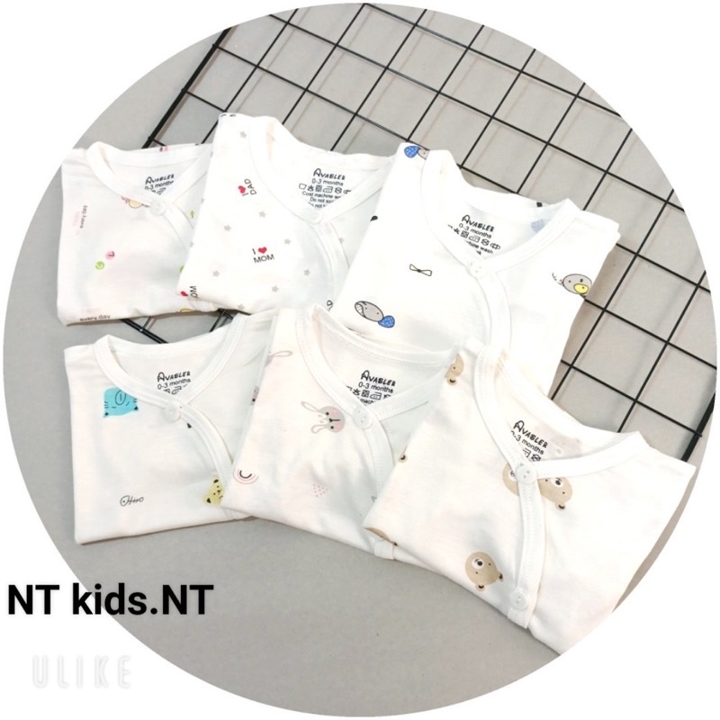 Áo dài tay cho bé sơ sinh vải pettit mềm mịn - mevabe