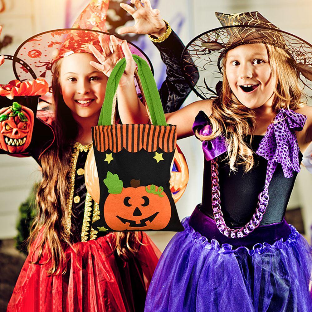 Túi Đựng Kẹo Có Tay Cầm Họa Tiết Hoạt Hình Phong Cách Halloween Cho Trẻ Em