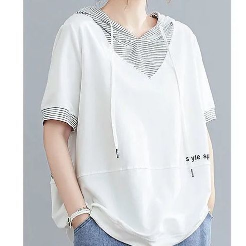 Áo Hoodie Tay Ngắn Dáng Rộng Thời Trang Mùa Hè Cho Nữ