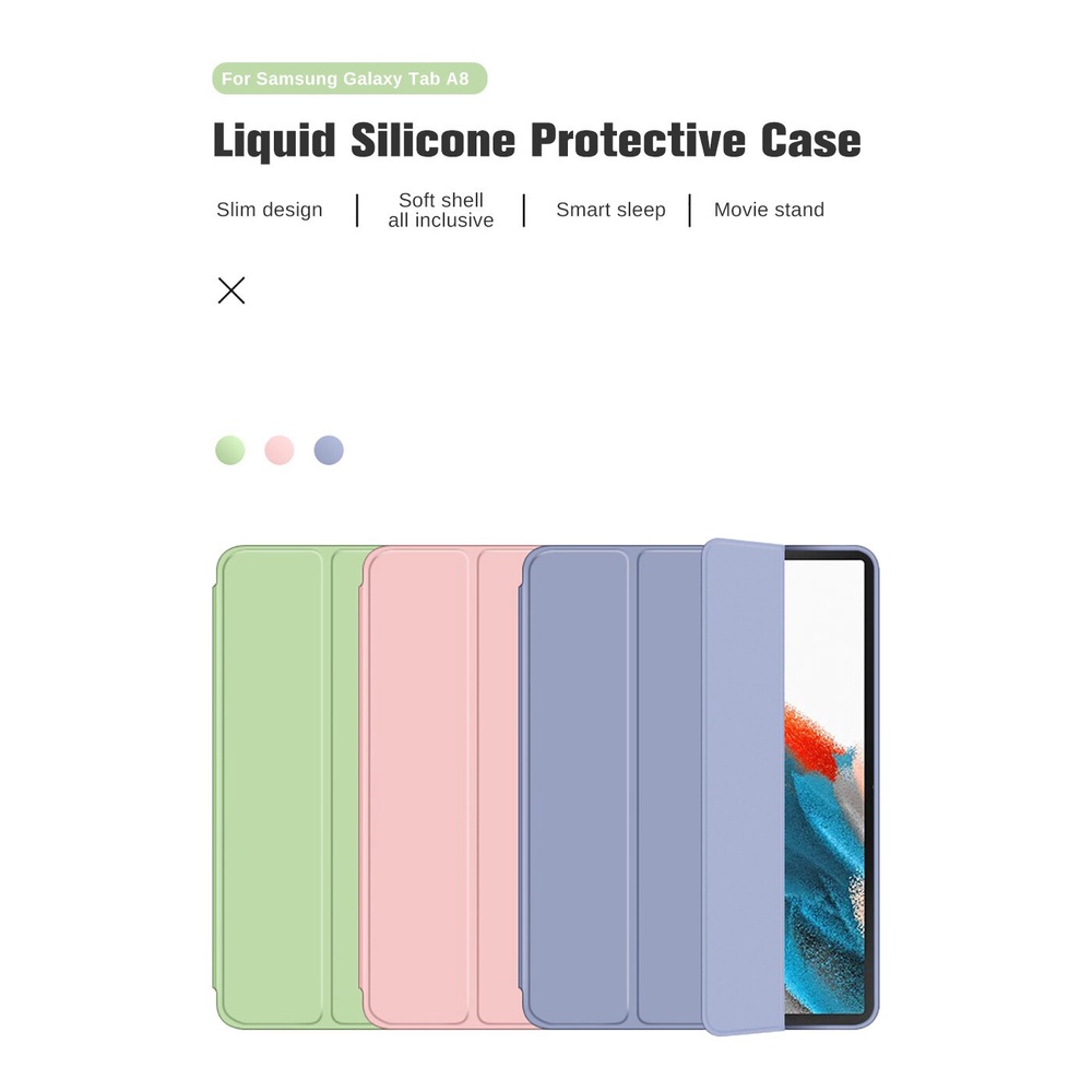 For Samsung Galaxy Tab A8 10.5 Case Tri-fold Flip Leather Tablet Cover For Samsung Tab A8 2021 X200 X205 Shockproof Cover Coque