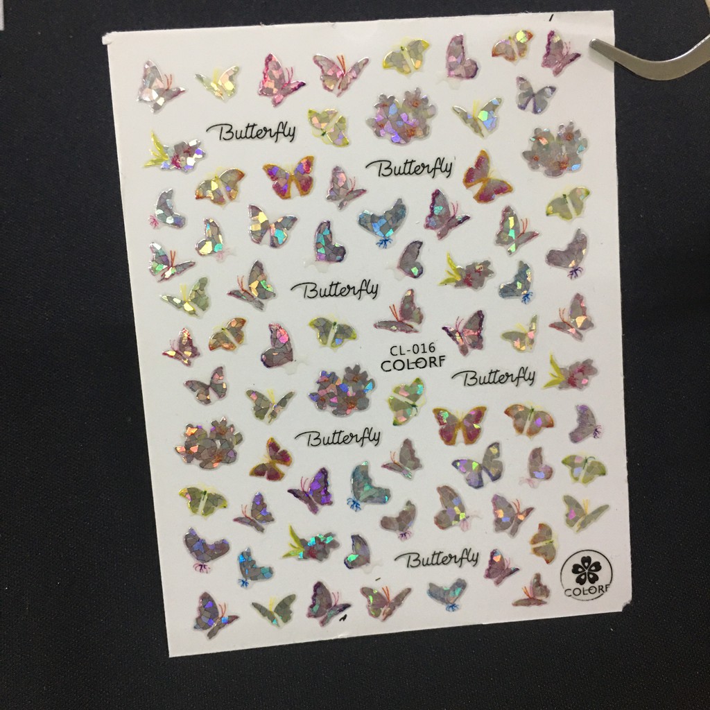 Sticker nail (mã CL) sticker dán móng tay hình bướm