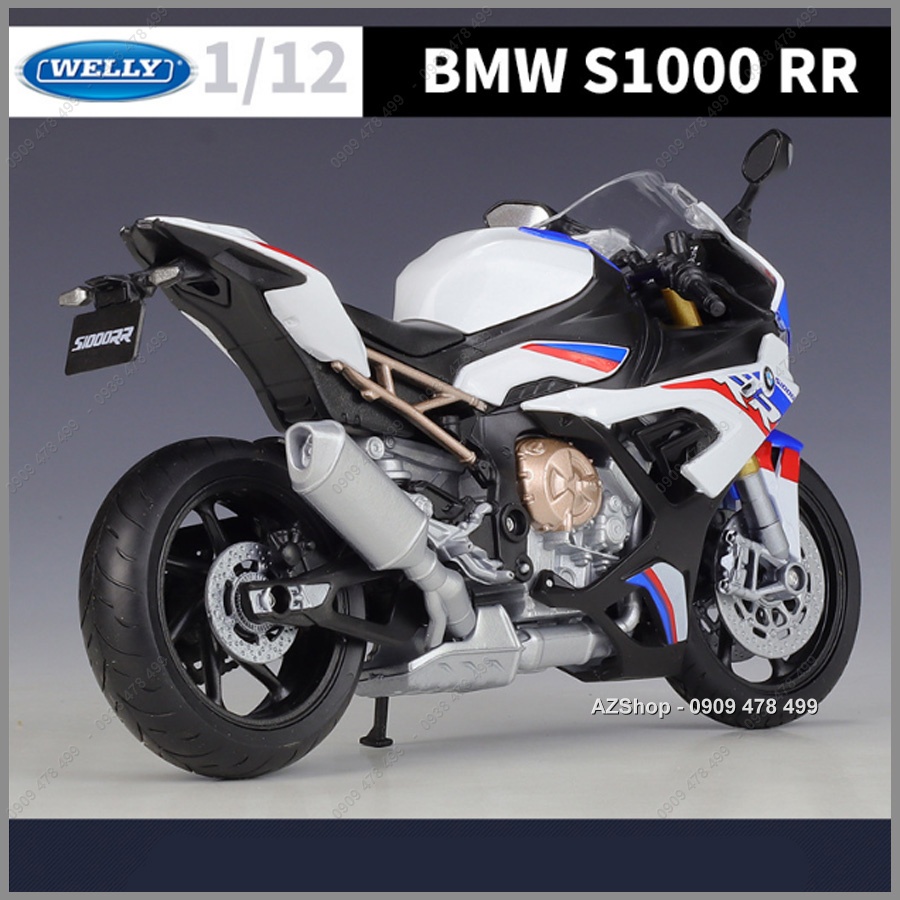 Xe Mô Hình Siêu Moto BMW S1000RR Cá Voi Sát Thủ - Tỉ Lệ 1:12 - Welly