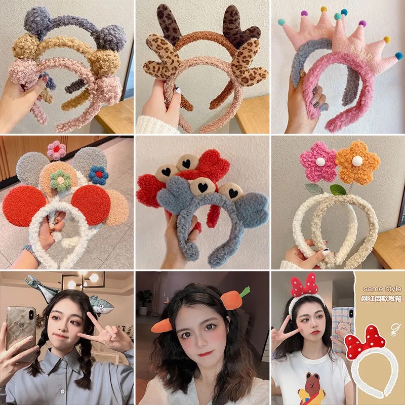 Bộ 50 băng đô cài tóc hình chú gấu hoạt hình dễ thương phong cách Hàn Quốc cho nữ