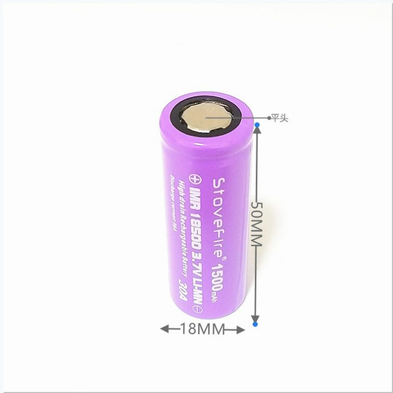 achun.vn - CELL PIN Stovefire 18500 - 1500mAh - 3.7V xả 30A