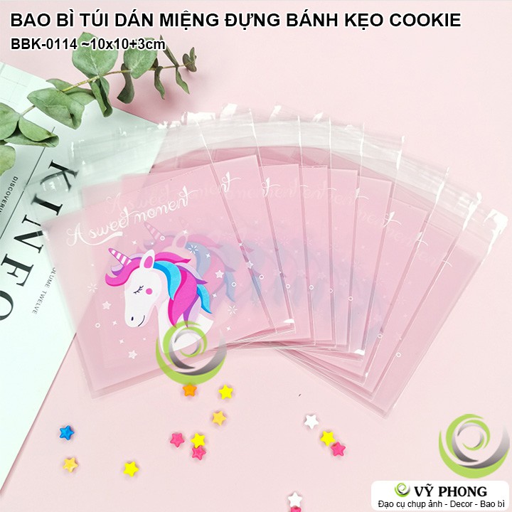 TỔNG HỢP BAO BÌ TÚI NHỰA DÁN MIỆNG 10x10 +3cm ĐỰNG BÁNH KẸO COOKIE LÀM QUÀ TẶNG CHO CÁC QUÁN CÀ PHÊ TRÀ SỮA BBK-0114