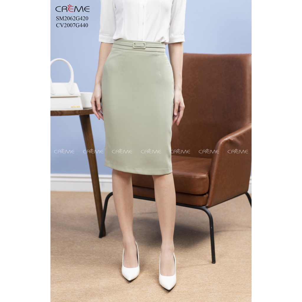 Chân váy công sở dáng bút chì CV2007 CREME