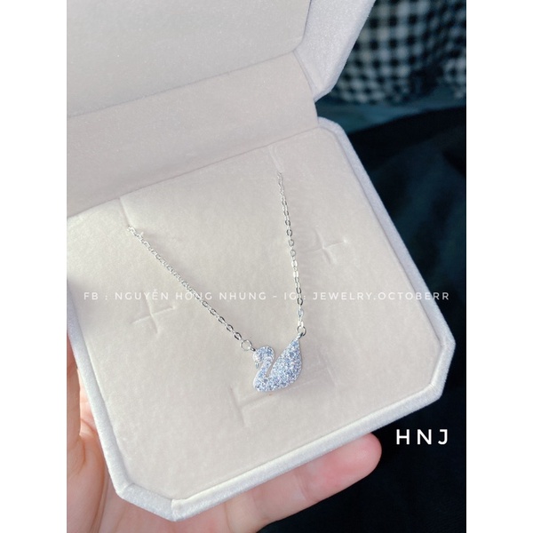 Dây chuyền thiên nga bạc ta đính đá lấp lánh HNJ