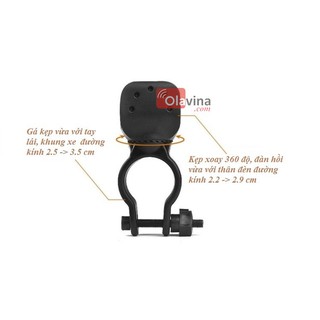 ​Kẹp đèn pin xe đạp xoay 360 độ