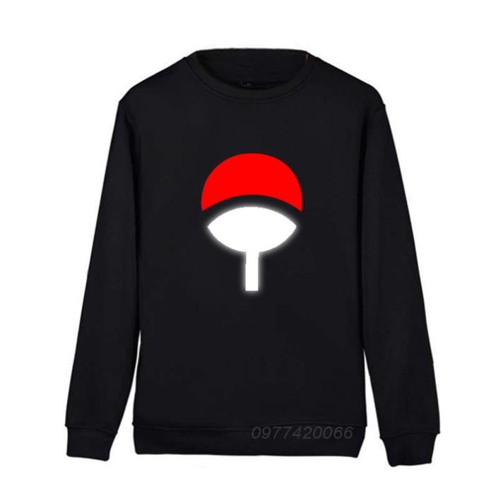 (SALE 50%) áo sweater Naruto gia tộc Uchiha phản quang, áo thu đông Naruto Uchiha