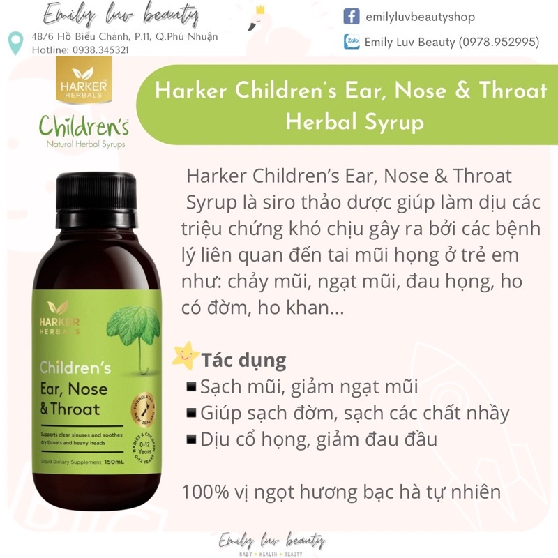 Siro Harker Herbal New Zealand cho bé 0m+ 150ml