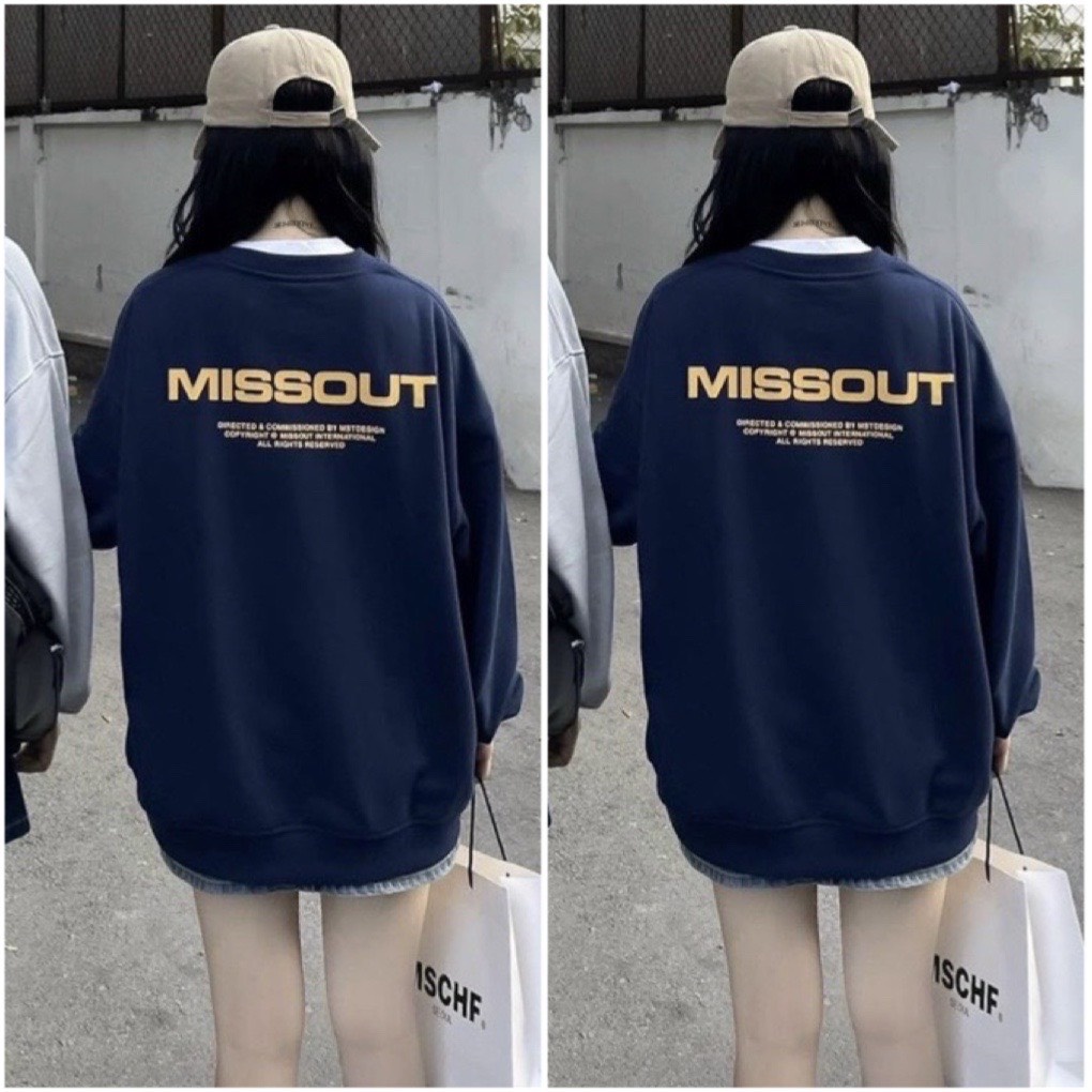 Áo hoodie đôi sweater nam nữ unisex form rộng MISSOUT