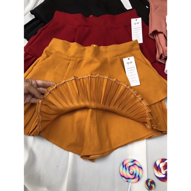 chân váy hai tầng dập ly, vải tuyết mưa | BigBuy360 - bigbuy360.vn