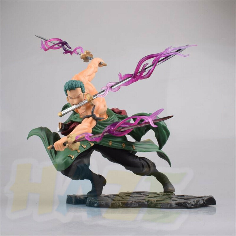 Mô hình One Piece Nhân Vật Kiếm Sĩ Roronoa Zoro Múa Kiếm Hiệu Ứng Đẹp - Cao 18cm