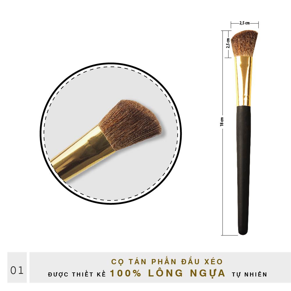 Set Cọ Trang Điểm Mắt Đầu Xéo BEALY
