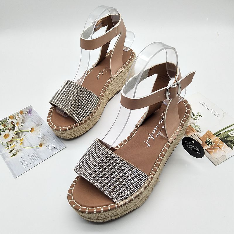 [Sẵn] giày sandal cói đế suồng 5cm New Look xuất khẩu mẫu mới 2020