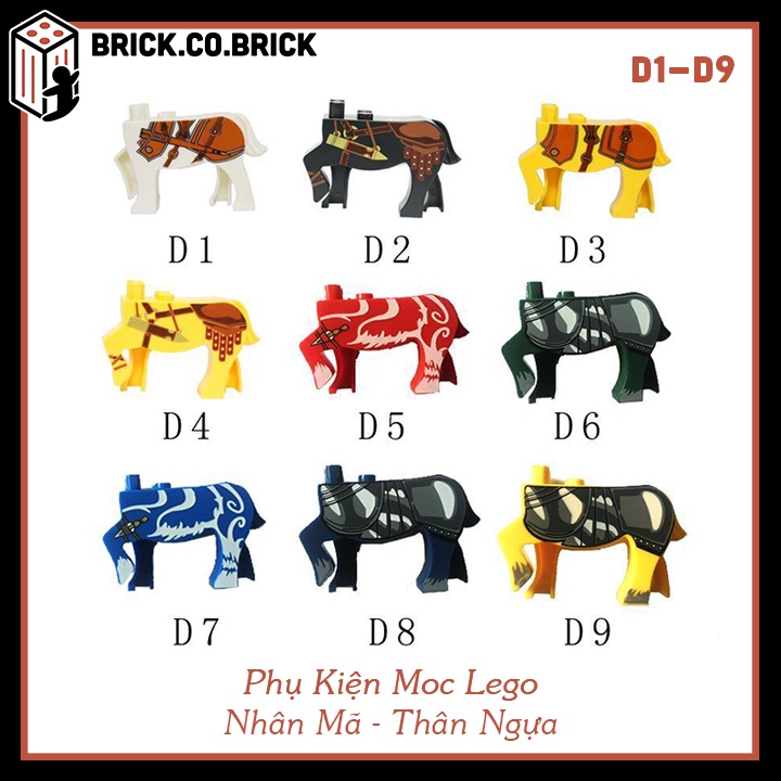 Moc Phụ Kiện Người Ngựa Đồ Chơi Lắp Ráp Thân Ngựa Gắn Cho Minifigure AX9001