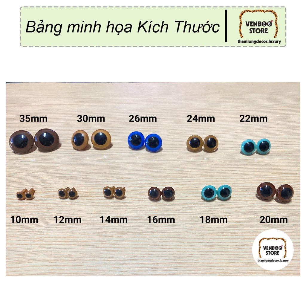 ️ 100 Mắt Gấu Bông Mắt Búp Bê Mắt Thú Bông | Đồ thủ công Handmade mầm non, móc len móc khóa, đồ chơi DIY mắt dán giá SỈ
