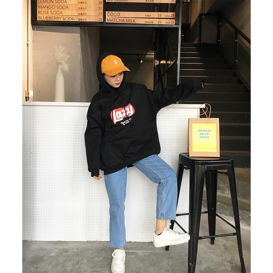 Áo hoodie ulzzang Lazy vải dày | BigBuy360 - bigbuy360.vn