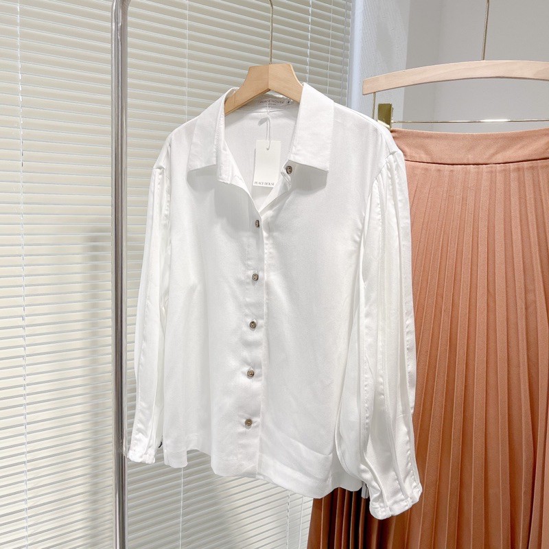 Áo sơ mi dáng suông tay ly , Peace House Clothing