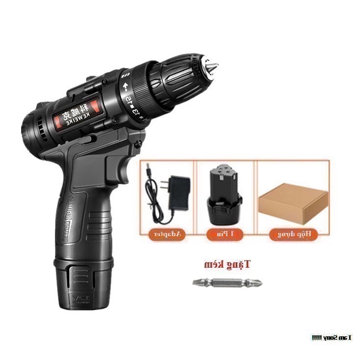KHOAN TAY BẮT VÍT ĐA NĂNG DÙNG PIN 12V KEWEIWE 2 TỐC ĐỘ