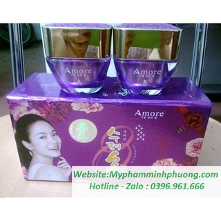 Bộ kem đặc tàn nhang dưỡng trắng da cao cấp AMORE tím (2in1