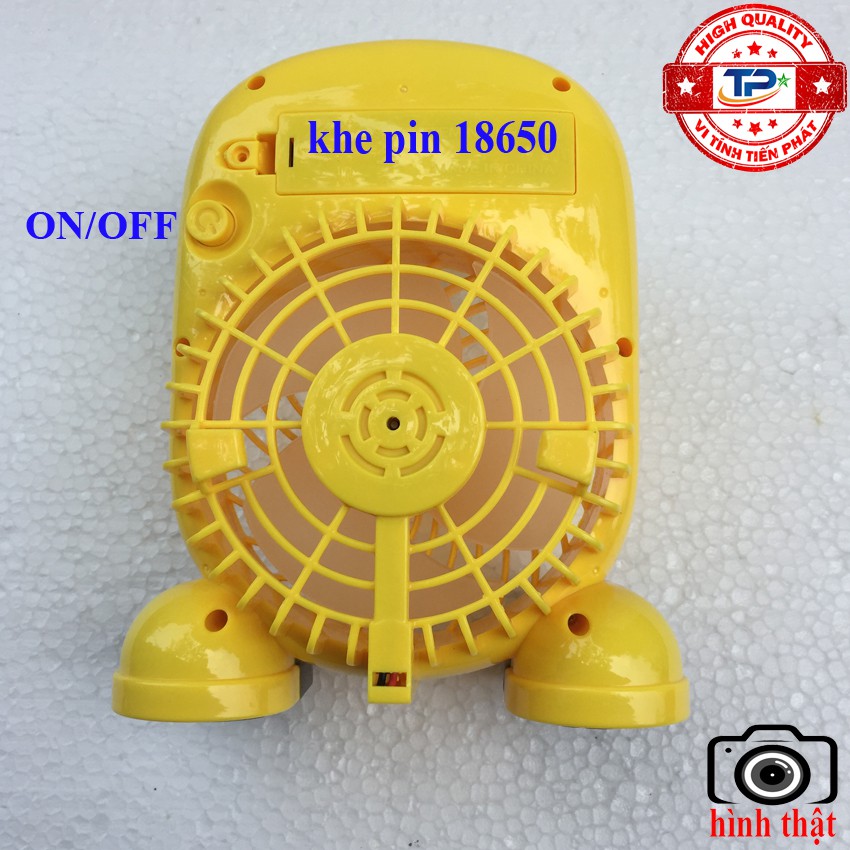 Quạt sạc tích điện mini hình Minion thiết kế cute xinh xắn dễ thương gió mạnh chạy êm, rất tiện lợi