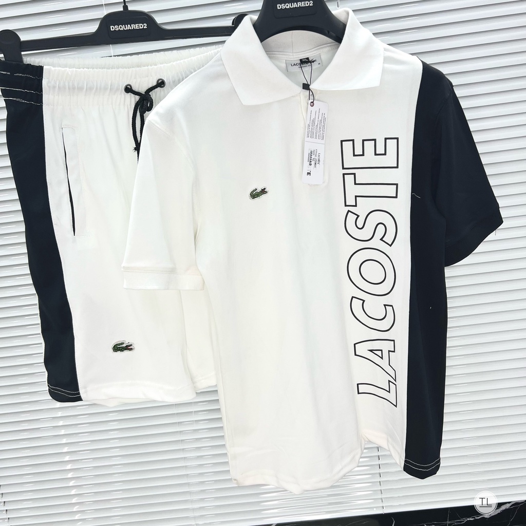 Bộ quần áo nam mùa hè thể thao cao cấp LACOSTE,bộ hè vải cá sấu cổ bẻ(ảnh thật)