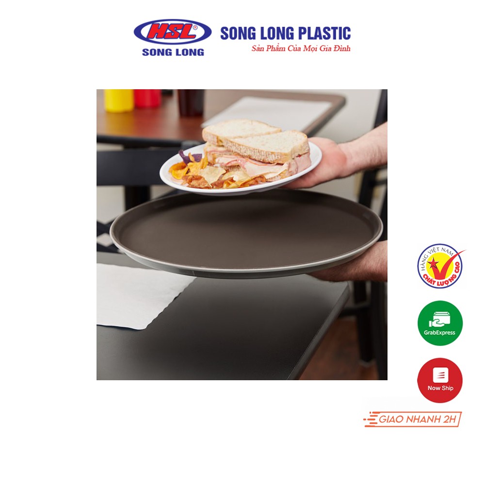 Khay Phục Vụ Chống Trơn Song Long Plastic 2614 100% nhựa nguyên sinh, an toàn thực phẩm