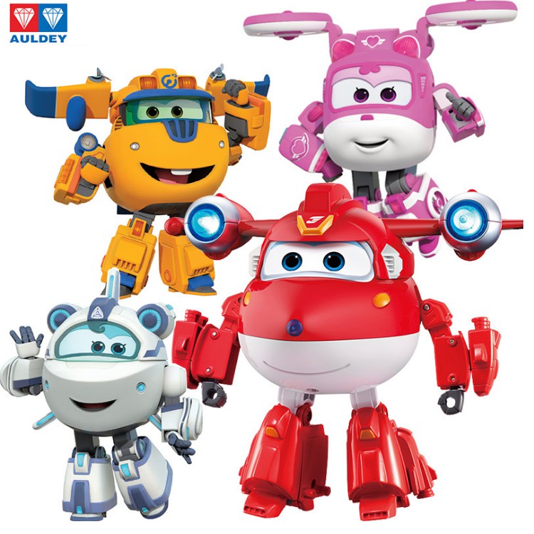 Đồ chơi super wings Jett siêu cấp robot biên hình cỡ có đèn và âm thanh đồ chơi đội bay siêu đẳng cho trẻ em