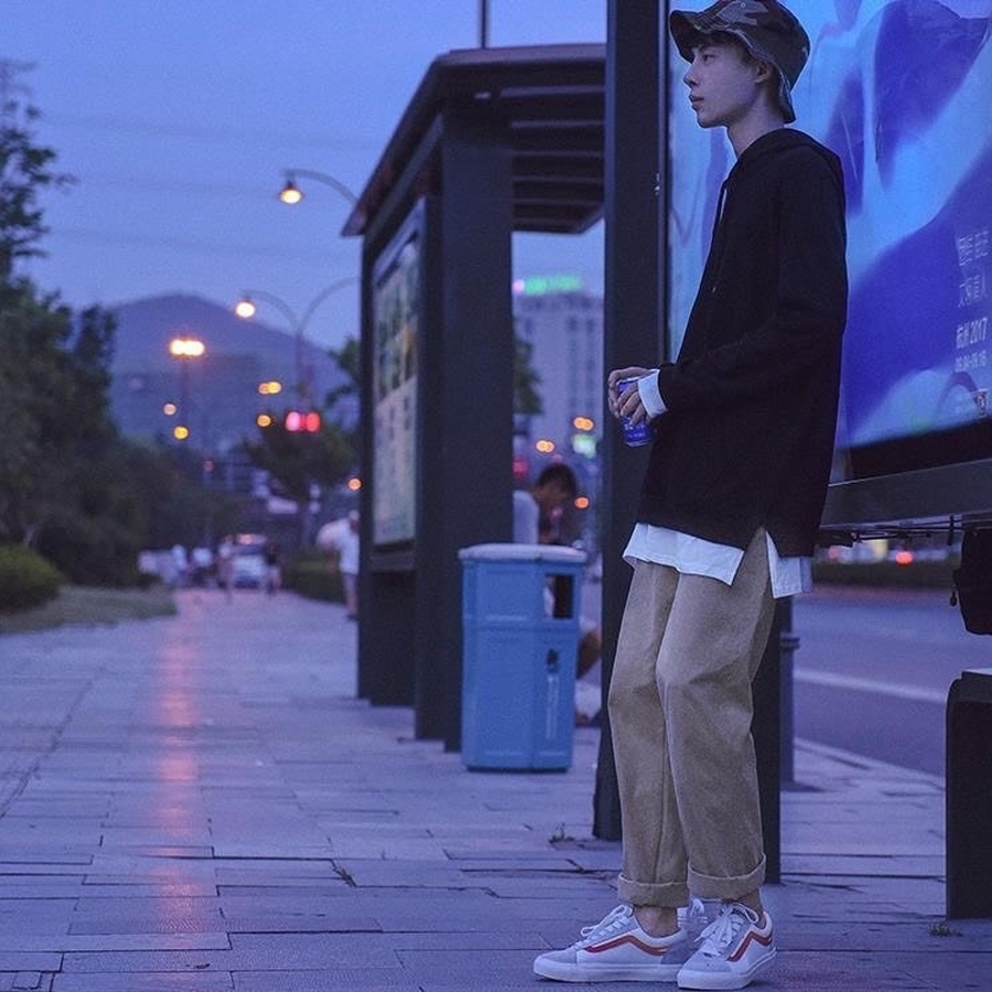 Quần Kaki Nam Nữ Ống Suông Basic Unisex - Kiểu quần baggy nam ống rộng màu đen và be All.Streetwear