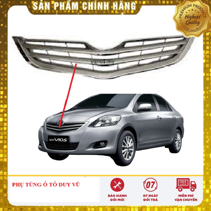 mặt ca lăng toyota vios 2008-2013 mạ nhũ bạc