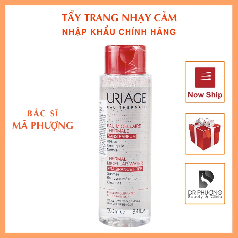 Nước tẩy trang Uriage Eau Micellaire Thermale PS F cho da nhạy cảm ( màu hồng)