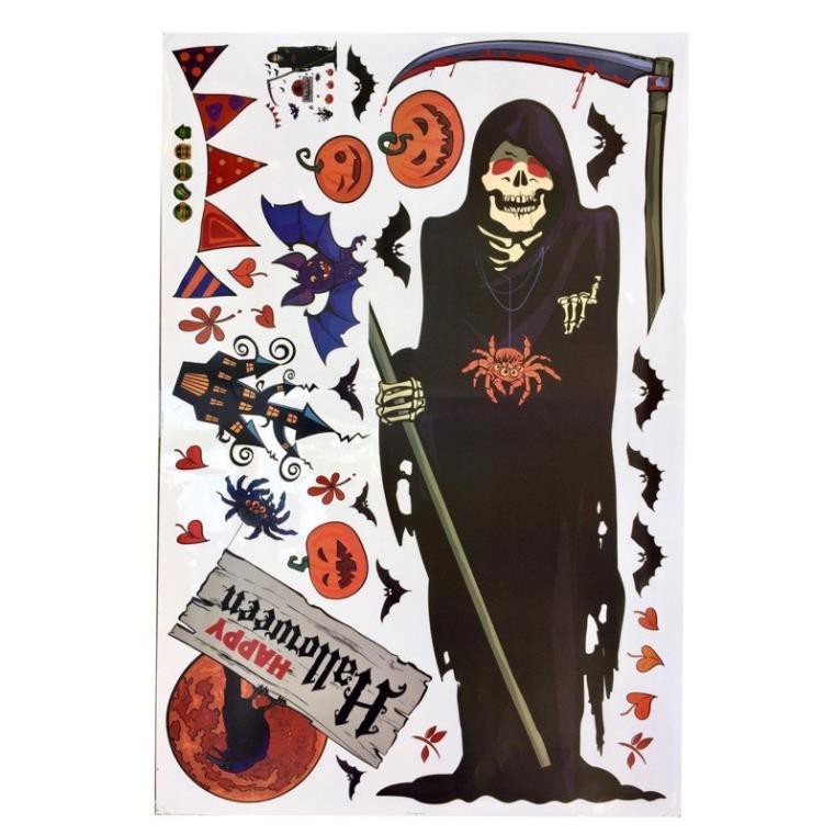 Decal trang trí Halloween dán kính, tường, cửa nhiều mẫu
