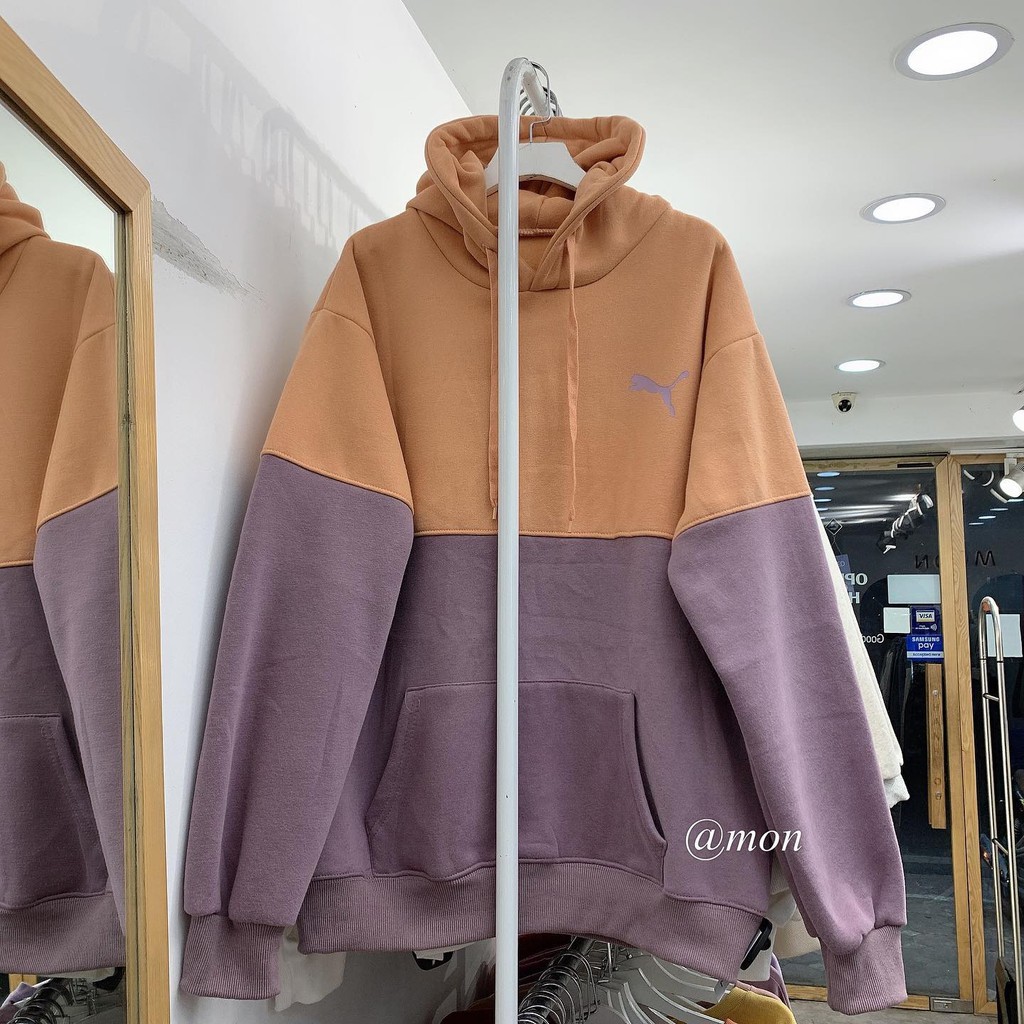 2012034 Áo hoodie nỉ bông phối màu, áo nỉ bông nữ ulzzang freesize | BigBuy360 - bigbuy360.vn