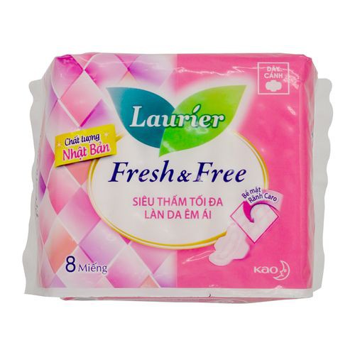 BĂNG VỆ SINH LAURIER SIÊU THẤM DÀY CÁNH 8M