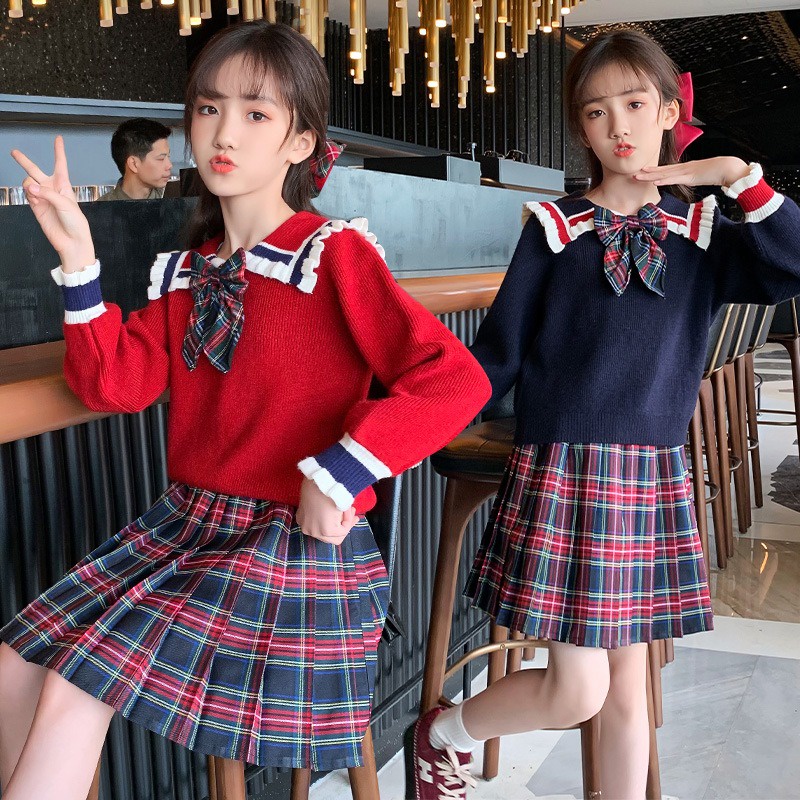 Áo đầm dài tay bé gái 5 6 7 8 9 10 11 tuổi ☑️ váy thu đông diện tết size đại 25kg 30kg 35kg 40kg