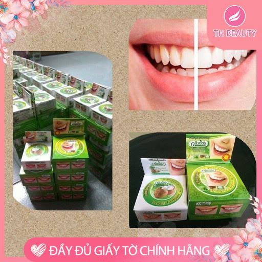 &lt;Thật 100%&gt; Kem tẩy trắng răng Green Herb Thái Lan tặng kèm 1 hộp nhỏ 10gr